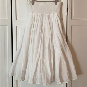 midi white skirt